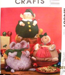 4687 12'' ROLY POLY FELT ELF, GINGER-BREAD, KRIS MOUSE PATTERN